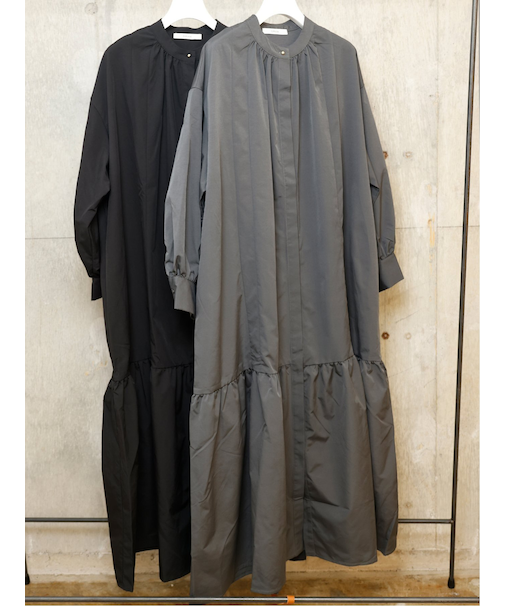 stand collar long shirts onepiece