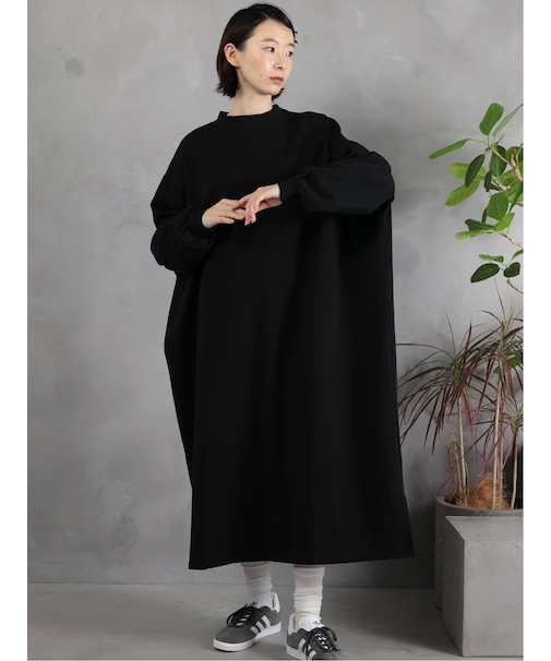 Scuba Knit Relax Long Dress / ダンボールニット リラックスロングワンピース