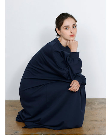Scuba Knit Relax Long Dress / ダンボールニット リラックスロングワンピース
