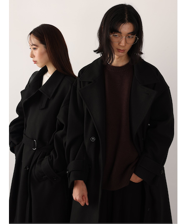 ドロー/DRAW テックメルトン ビックシルエット ダブルコート