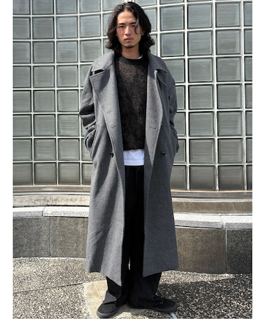 ドロー/DRAW テックメルトン ビックシルエット ダブルコート