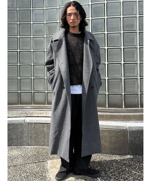 ドロー/DRAW テックメルトン ビックシルエット ダブルコート