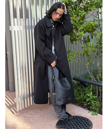 ドロー/DRAW テックメルトン ビックシルエット シングルコート