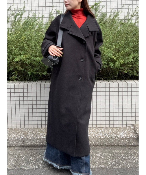 ドロー/DRAW ウール混 スタンドカラー ロングコート （ユニセックス）