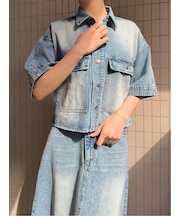 ドロー/DRAW Wフラップデニムシャツ