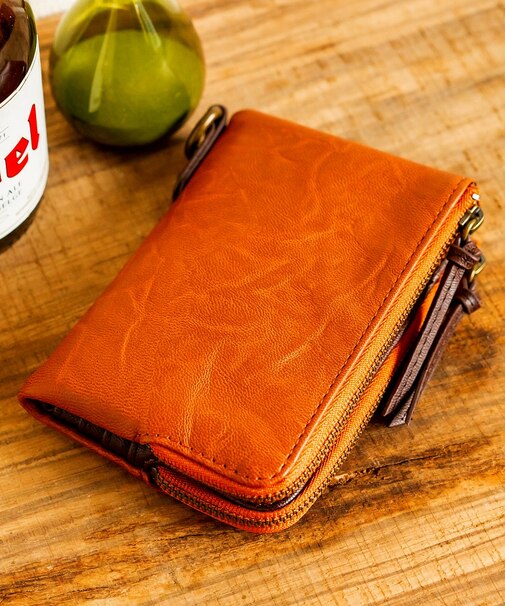 DEVICE gland 二つ折りミニ財布 ダブル ジップ ファスナー ウォレット