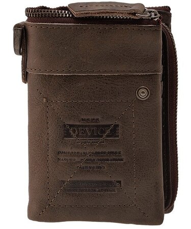 DEVICE デバイス Work ミリタリー 本革 レザー 型押し 二つ折り 財布 コンパクト ウォレット 取り外し可能 カードケース付き