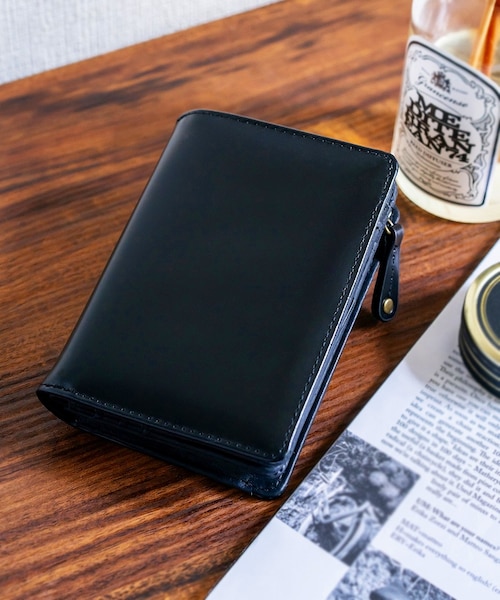 早い者勝ち　韓国　ウォレットダイアリー　貯金　貯蓄　バインダー　財布　手帳　紺色 Rename 本革 コードバン調 手帳型 2つ折り コンパクト ミニ ウォレット