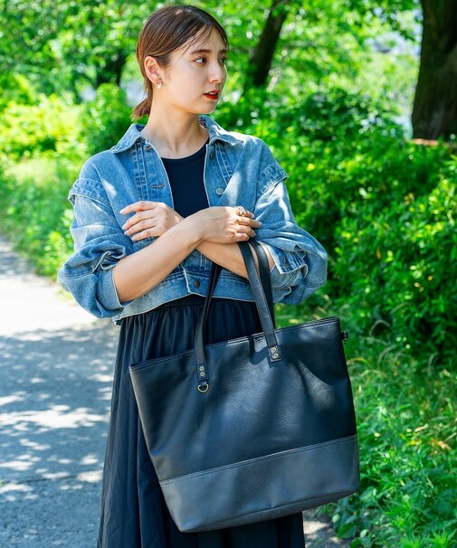 Rename スクエア ビッグ トートバッグ A4収納可能