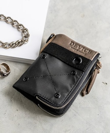 DEVICE ミリタリー ダブルジップ 二つ折り財布