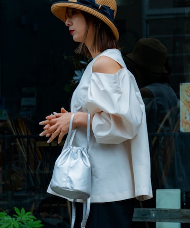 【WEARISTA じーたー×DEVICE コラボ】Rename ソフトフェイクレザー 巾着 トート ショルダーバッグ