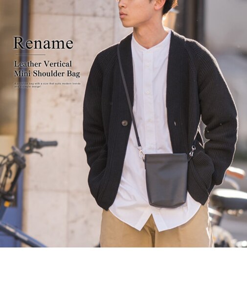Rename 本革 縦型ミニショルダーバッグ