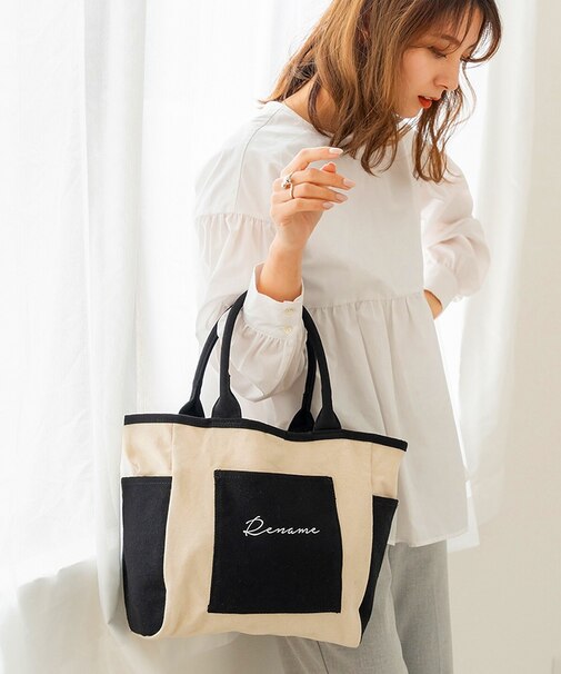 Rename ロゴ キャンバストートバッグ (ペットボトルホルダー装備)