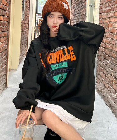 ビッグシルエット プルオーバー カレッジロゴ プリント スウェット トレーナー