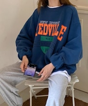 ビッグシルエット プルオーバー カレッジロゴ プリント スウェット トレーナー