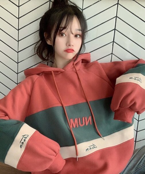 ビッグシルエットカラフル フーディパーカー