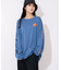 袖プリント ロンT 長袖 クルーネック ロングスリーブ プリントT Tシャツ