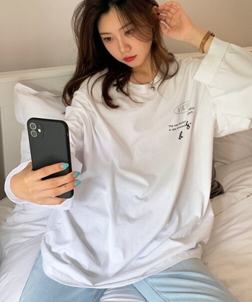 英字プリント ビッグサイズロンT