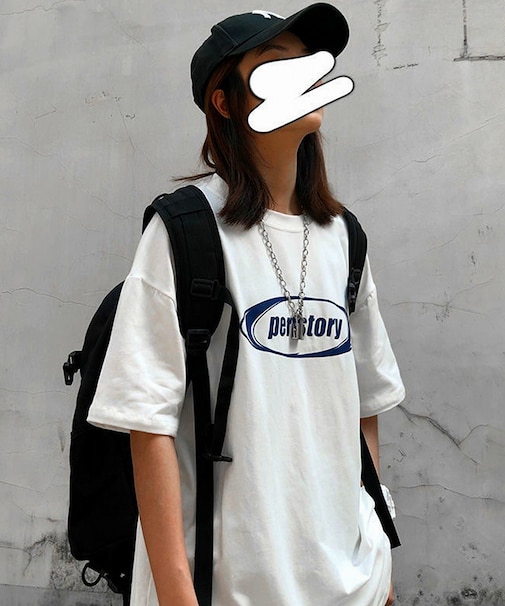 ビッグシルエット ストリート ルーズスタイル プリント 半袖 Tシャツ