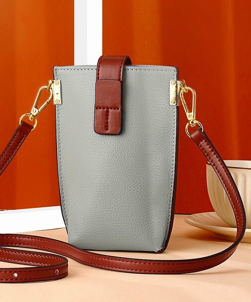 本革 レザー シンプル ベルト デザイン スマホケース ミニ トート ショルダーバッグ