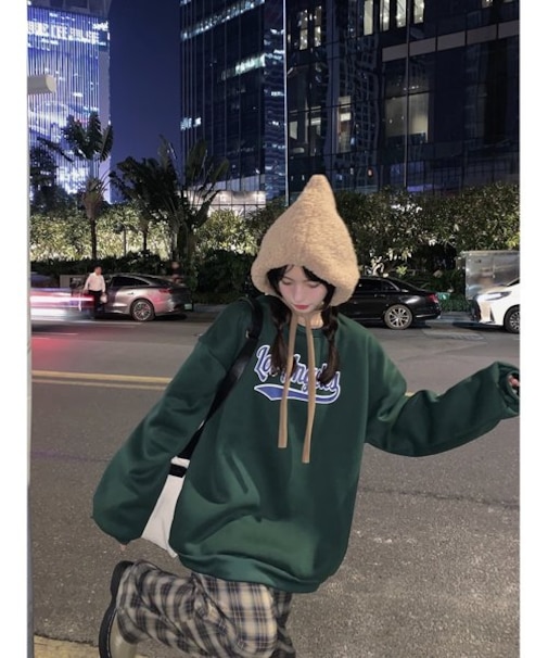 オーバーサイズ プルオーバー カレッジロゴ スウェット トレーナー