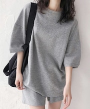 セットアップルームウェア ショートパンツ+トップス上下2点セット