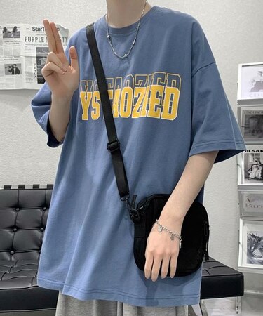 ビッグシルエット 古着風 ロゴ プリント オーバーサイズ 半袖 Tシャツ