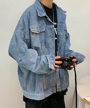 ビッグシルエット ヴィンテージ ウォッシュ デニムジャケット