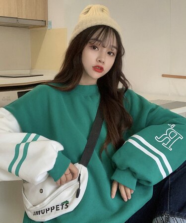 オーバーサイズ ハイネック スウェット トレーナー