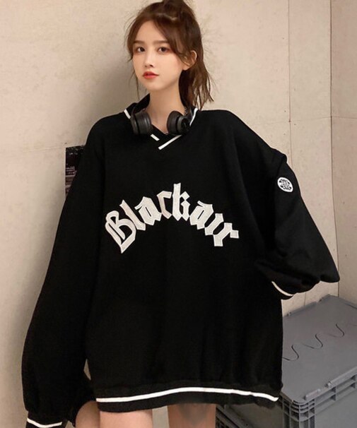 ホッケーユニフォーム ルーズシルエット Vネック スウェット ロンT