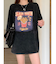 ビッグシルエット ジャンキープリント ピグメント 半袖 Tシャツ 古着風 フライドポテト カレッジロゴ