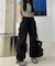 ストリートデザイン ルーズ ワイド カーゴパンツ パラシュートパンツ