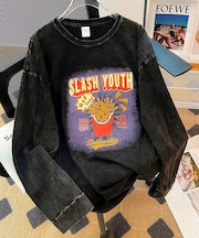 ジャンキープリント ピグメント 長袖 ロンT ロングスリーブTシャツ
