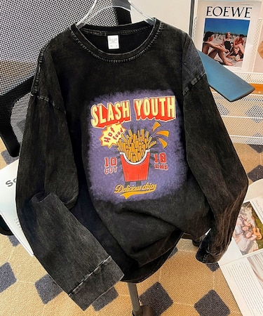 ジャンキープリント ピグメント 長袖 ロンT ロングスリーブTシャツ