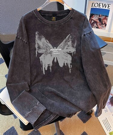 ジャンキープリント ピグメント 長袖 ロンT ロングスリーブTシャツ