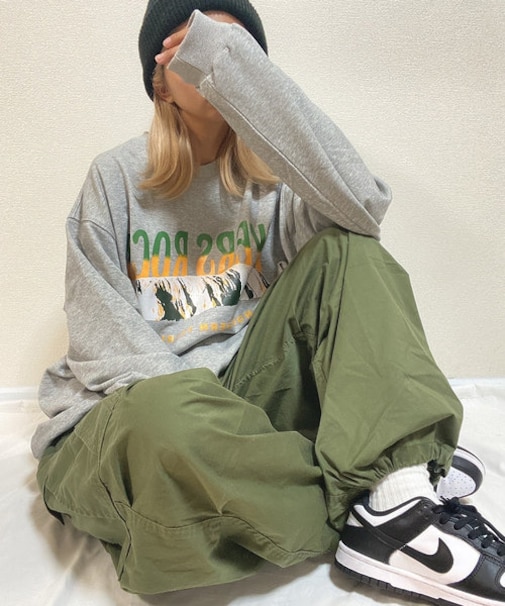 DEVICE×えんな ルーズグラフィックプリント スウェット