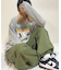 DEVICE×えんな ルーズグラフィックプリント スウェット