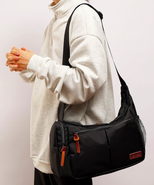 【保冷保温ポケット付き】DEVICE フロントダブルポケット ナイロン ショルダーバッグ