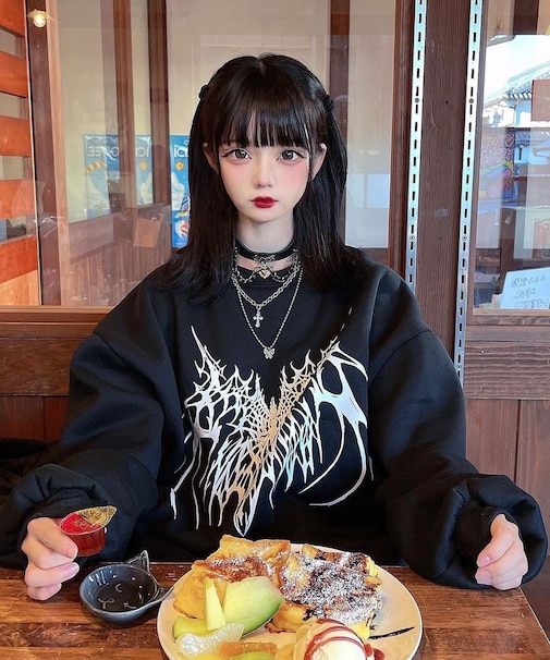 オーバーサイズ アソート モチーフ クルーネック 裏起毛 スウェット トレーナー