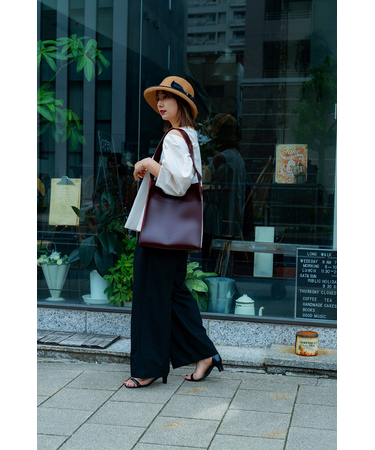 Rename バイカラー フェイクレザー ワンハンドル 2WAY トート ショルダーバッグ