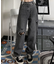 クラッシュ ダメージ デニムパンツ ブラックデニム ウォッシュ ジーンズ ワイドパンツ