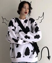 ダルメシアン柄  スウェット トレーナー