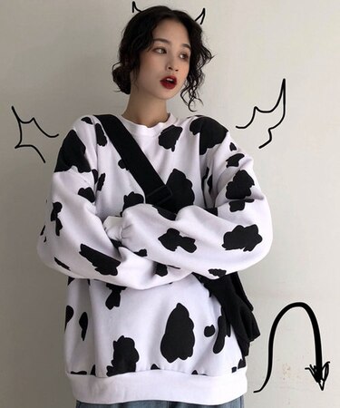 ダルメシアン柄  スウェット トレーナー