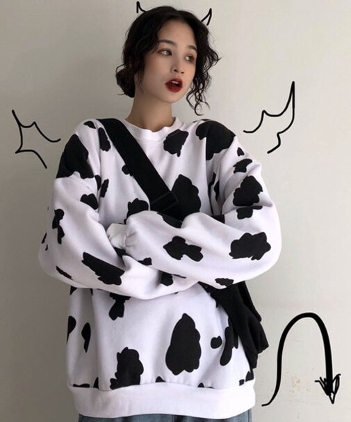 ダルメシアン柄  スウェット トレーナー