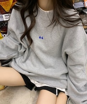 シンボルマーク シンプル ワンポイント オーバーサイズ スウェット トレーナー