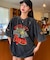 タイガー スカル 髑髏 プリントダメージ加工 韓国 古着風 ピグメント Tシャツ 半袖