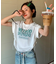 ロゴ Y2K クロップド ショート丈 ドロースト ヴィンテージライク 古着風 ストリート 半袖 Tシャツ