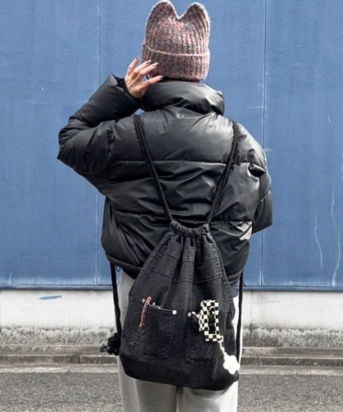 NMIXX Fe3O4 jyp popup限定 デニム バッグ ナップサック NMIXX Fe3O4 jyp popup限定 デニム バッグ ナップサック NMIXX