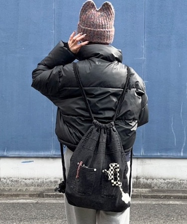 DEVICE ウォッシュ デニム ナップザック ボディバッグ