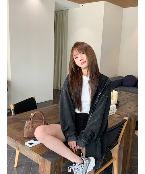 ピグメント ヴィンテージライク ダブルジップパーカー